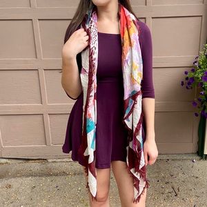 Maroon/purple/red/white multicolor scarf